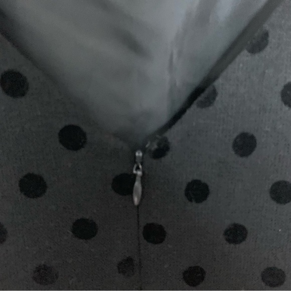 [LOFT] Women's Size:8 Black Velvet Polka Dot Fit & Flare Sleeveless Dress - Picture 9 of 9